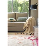Tapis coton Saffi - rouge et orange - 140 x 200
