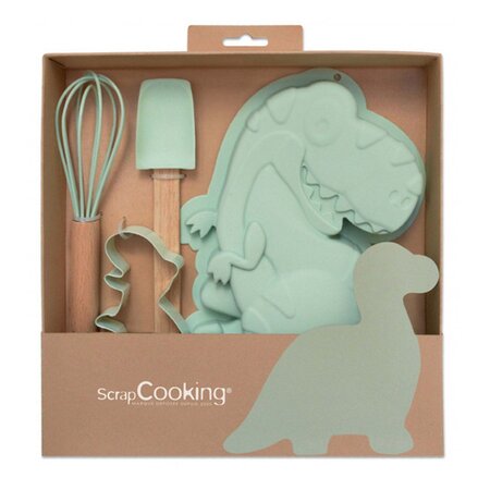 Coffret d'ustensiles à pâtisserie pour enfants - Dinosaure