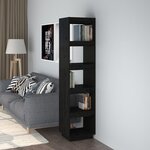 vidaXL Bibliothèque/Séparateur de pièce Noir 40x35x167 cm Pin solide