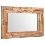 vidaXL Miroir décoratif Teck 90 x 60 cm Rectangulaire