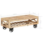 vidaXL Table basse avec roues Bois de manguier massif 110 x 50 x 37 cm