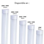 Réglette  lumineuse led 120cm 36w - blanc froid 6000k - 8000k - silamp