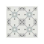 6 stickers à carreaux de ciment blanc - gris et bleu 15 x 15 cm