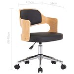 vidaXL Chaises pivotantes à manger lot de 6 bois courbé et similicuir