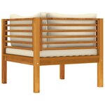 vidaXL Ensemble de canapés 2 Pièces et coussins blanc crème Acacia solide