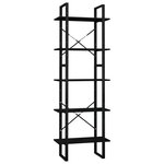 vidaXL Bibliothèque à 5 niveaux Noir 60x30x175 cm Bois de pin