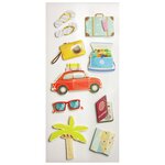 Autocollants en relief à paillettes - Vacances en roadtrip !