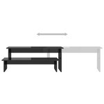 vidaXL Meuble TV Noir brillant 180x30x43 cm Aggloméré