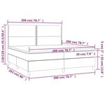 vidaXL Lit à sommier tapissier avec matelas Gris clair 200x200cm Tissu