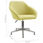 vidaXL Chaises pivotantes à manger lot de 6 vert tissu