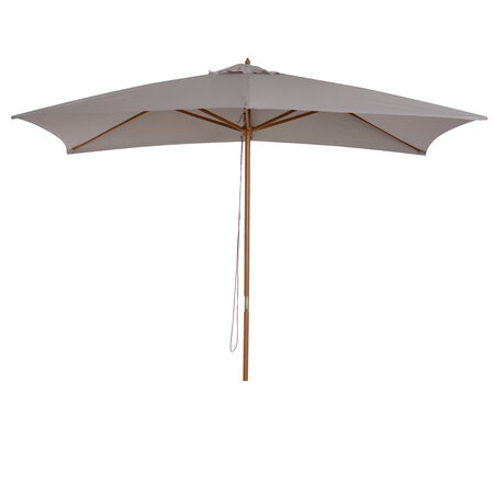 Parasol droit rectangulaire de jardin grande taille dim. 3L x 2l x 2 5H m gris
