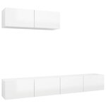 vidaXL Meubles TV 3 Pièces Blanc brillant Aggloméré