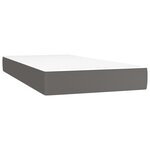vidaXL Lit à sommier tapissier avec matelas Gris 90x200 cm Similicuir