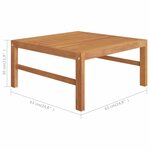 vidaXL Salon de jardin 8 Pièces avec coussins crème Bois de teck solide
