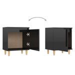vidaXL Tables de chevet pieds en bois 2 Pièces Noir brillant 40x30x50 cm