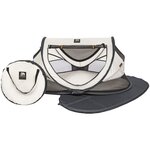 DERYAN Lit d'enfant escamotable Peuter Luxe à moustiquaire Crème