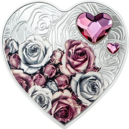 Pièce de monnaie en Argent 5 Dollars g 20 Millésime 2024 Happy Valentine ROSES