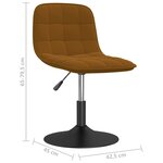 vidaXL Chaise pivotante de salle à manger Marron Velours