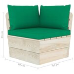 vidaXL Canapé palette à 3 places de jardin avec coussins Bois d'épicéa