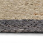 vidaXL Tapis fait à la main Jute avec bord gris foncé 120 cm