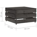 vidaXL Salon de jardin 7 Pièces avec coussins Bois imprégné de gris