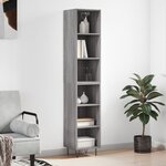 vidaXL Buffet haut Sonoma gris 34 5x32 5x180 cm Bois d'ingénierie
