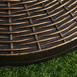 Pied de parasol rond base de lestage Ø 53 x 35 5 cm résine imitation rotin poids net 25 Kg noir bronze