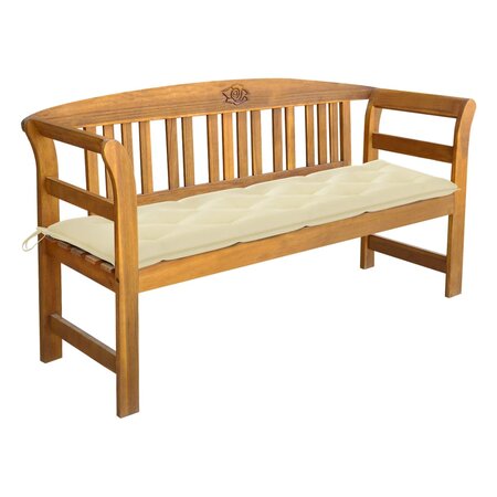 vidaXL Banc de jardin avec coussin 157 cm Bois d'acacia massif