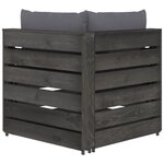 vidaXL Canapé de jardin 2 places avec coussins bois imprégné de gris