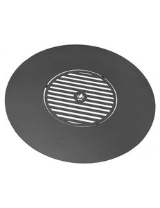 Plaque de cuisson avec grille pour braséro en acier
