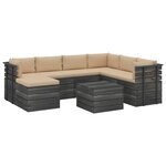 vidaXL Salon palette de jardin 8 Pièces avec coussins Bois de pin massif