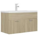vidaXL Armoire d'évier avec lavabo intégré Chêne sonoma Aggloméré