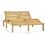 vidaXL Chaise longue double et coussins bordeaux Bois de pin imprégné