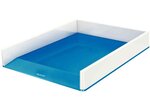 Corbeille de courrier wow duo colour  format a4  bleu leitz