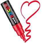Marqueur Posca Rouge PC8K Pointe large biseautée