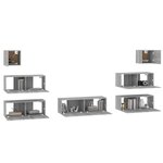 vidaXL Ensemble de meubles TV 7 Pièces Sonoma gris Bois d'ingénierie