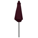 vidaXL Parasol avec LED et mât en aluminium 270 cm Rouge bordeaux