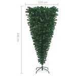 vidaXL Sapin de Noël artificiel renversé avec support Vert 240 cm