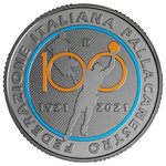 Pièce de monnaie 10 euro Italie 2021 argent BU – Fédération de basketball