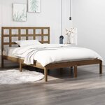 vidaXL Cadre de lit Marron miel Bois massif 180x200 cm Super King