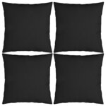 vidaXL Coussins décoratifs 4 Pièces noir 60x60 cm tissu