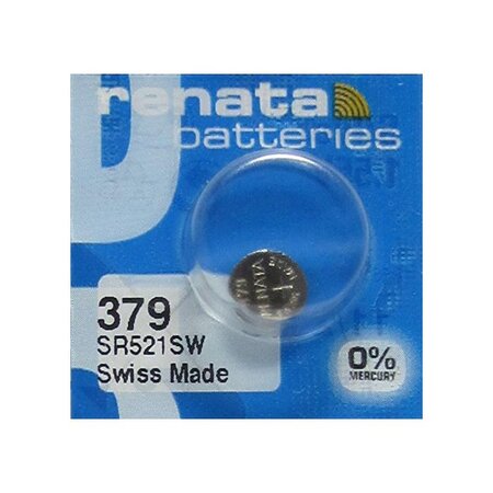 Blister de 1 Pile bouton oxyde argent X379 SR521SW RENATA