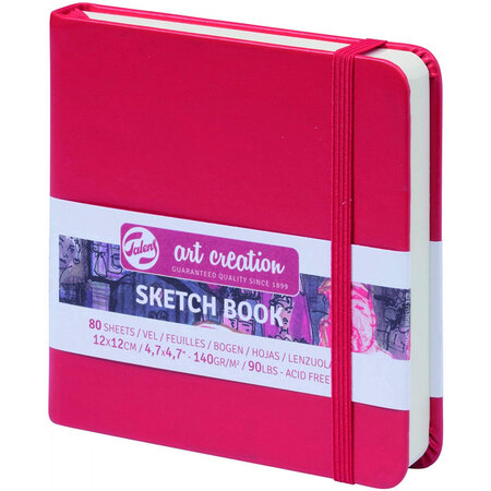 Carnet croquis 12x12 cm - 80 feuilles - 140g - rouge - royal talens