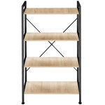 Tectake Etagère bibliothèque LEEDS style industriel 67,5 x 31,5 x 121,5 cm - bois clair industriel
