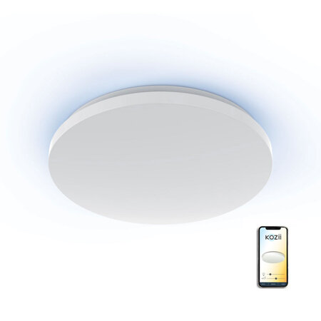 Plafonnier led connecté kozii  éclairage multi-blancs (2700 à 6500 kelvins)  rond 24w variation de couleur et luminosité