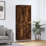 vidaXL Buffet haut Chêne fumé 69 5x34x180 cm Bois d'ingénierie