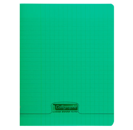 Cahier piqué POLYPRO 21x29,7 cm 140 p séyès 90g Vert CALLIGRAPHE