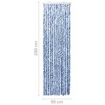 vidaXL Moustiquaire Bleu et blanc 90x200 cm Chenille