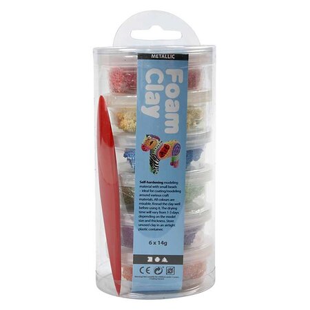 Set 6 pâtes à modeler Foam Clay - Métallisé 14 g