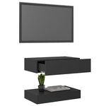 vidaXL Meuble TV avec lumières LED gris 60x35 cm